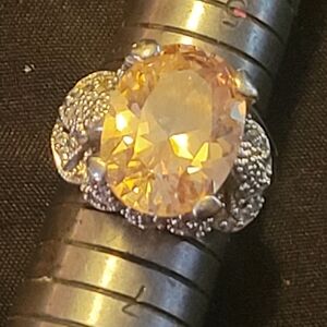 Elegant Sterling Silver and Citrine Women's Ring